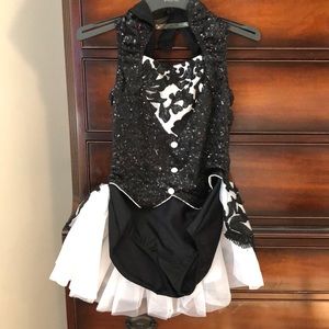 Black and white dance costume